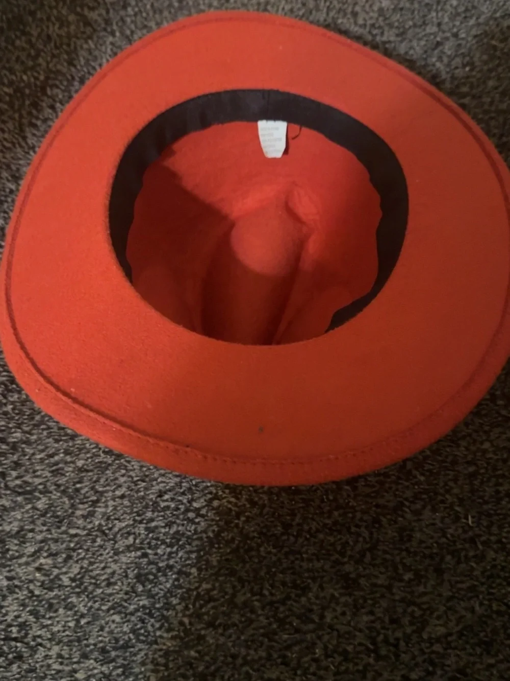 Women's Red Wide-Brim Felt Fedora with Black Band